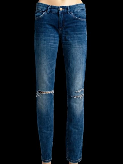 For all 7 mankind Blue Cotton Skinny Jeans