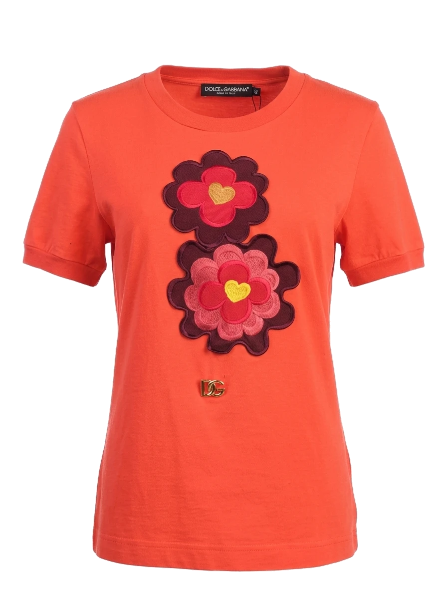 Dolce Gabbana Orange Cotton T-Shirt — 1