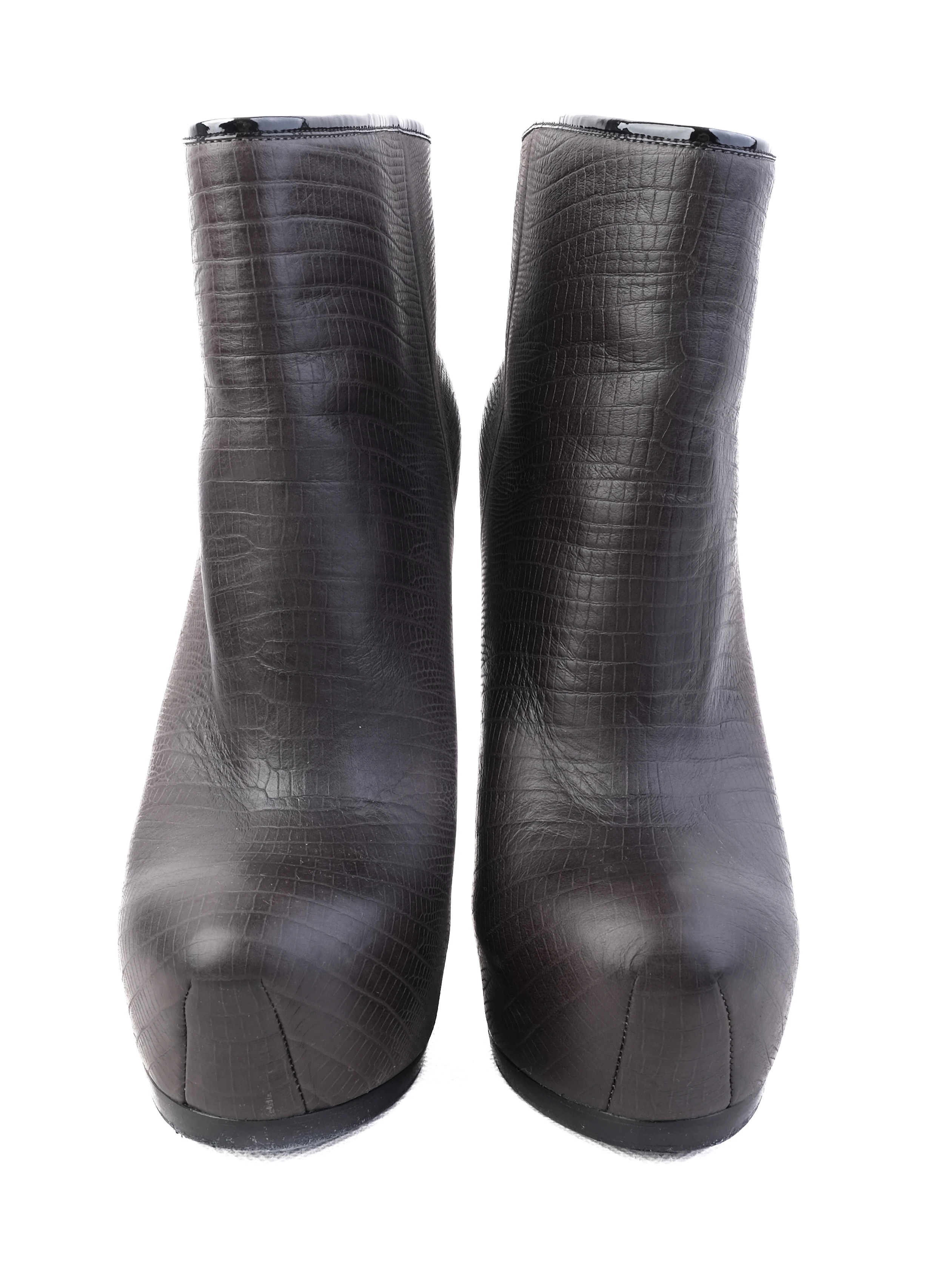 YSL Gray Leather Boots — 3