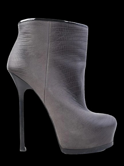 YSL Gray Leather Boots — 1