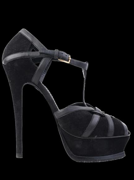 YSL Black Leather Sandals — photo 1