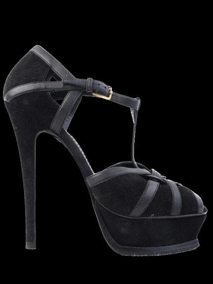 YSL Black Leather Sandals — 1