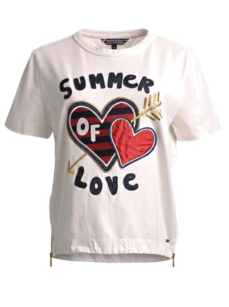 Tommy Hilfiger White Cotton T-Shirt — 1