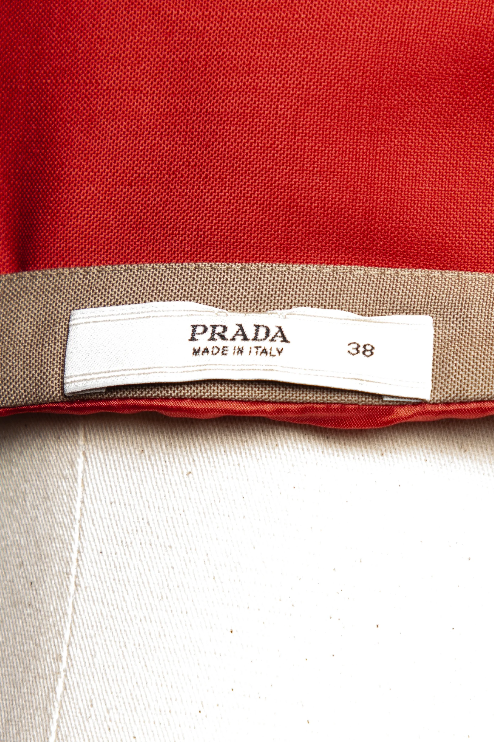 Prada Red Len Skirt — 2