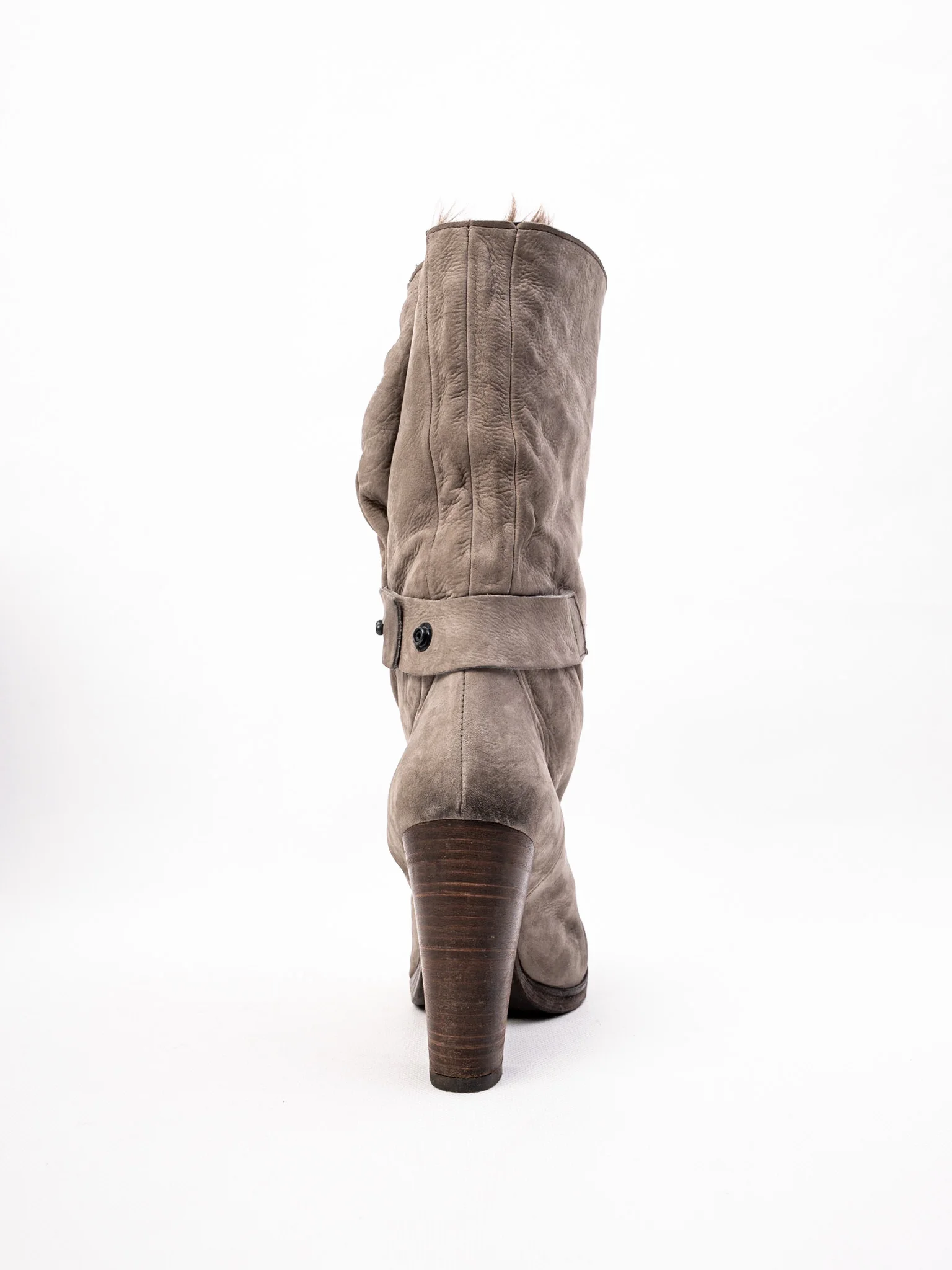 Vic Matie Gray Leather Ankle Boots — 3