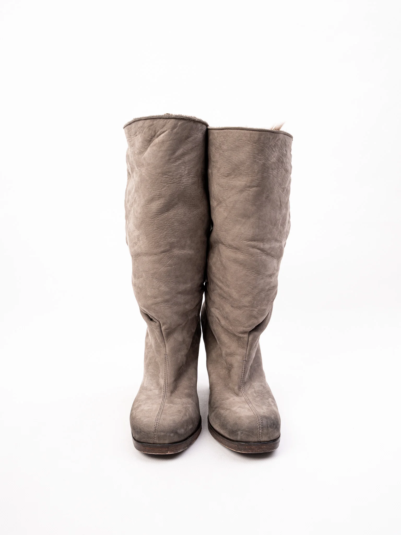 Vic Matie Gray Leather Ankle Boots — 3