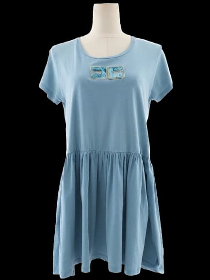 Elisabetta Franchi Blue Cotton Casual Dress — photo 1