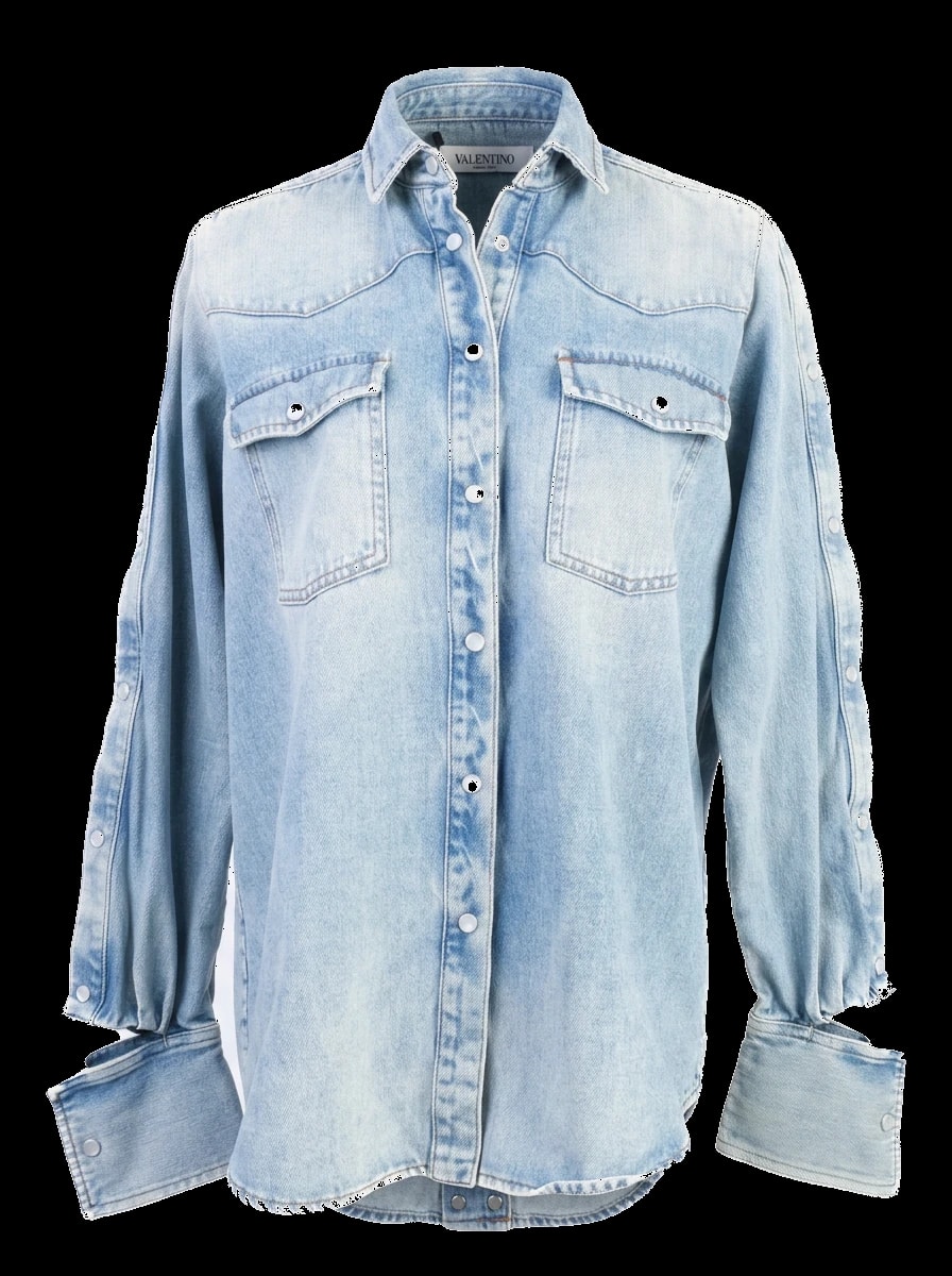 Valentino Blue Cotton Shirt — 1