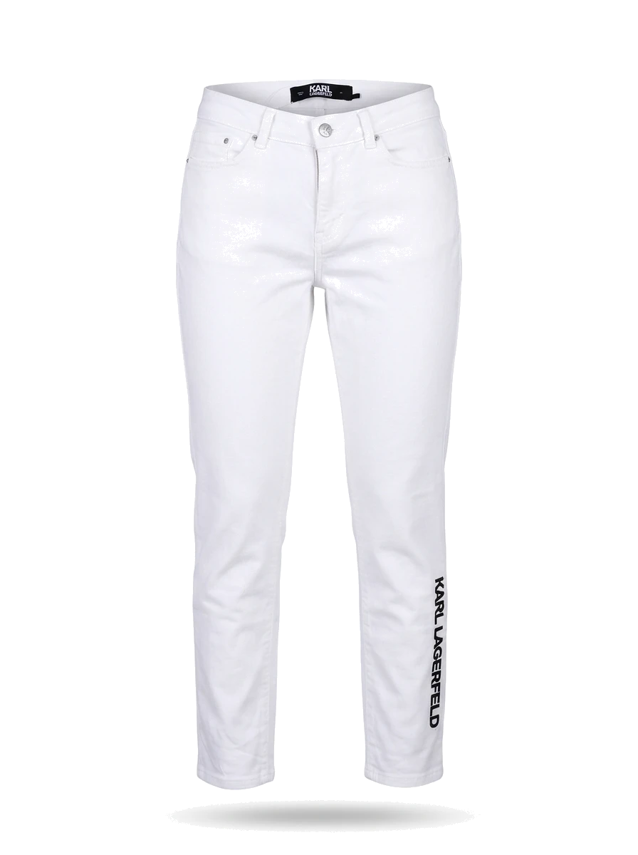Karl Lagerfeld White Cotton Casual Trousers — 1