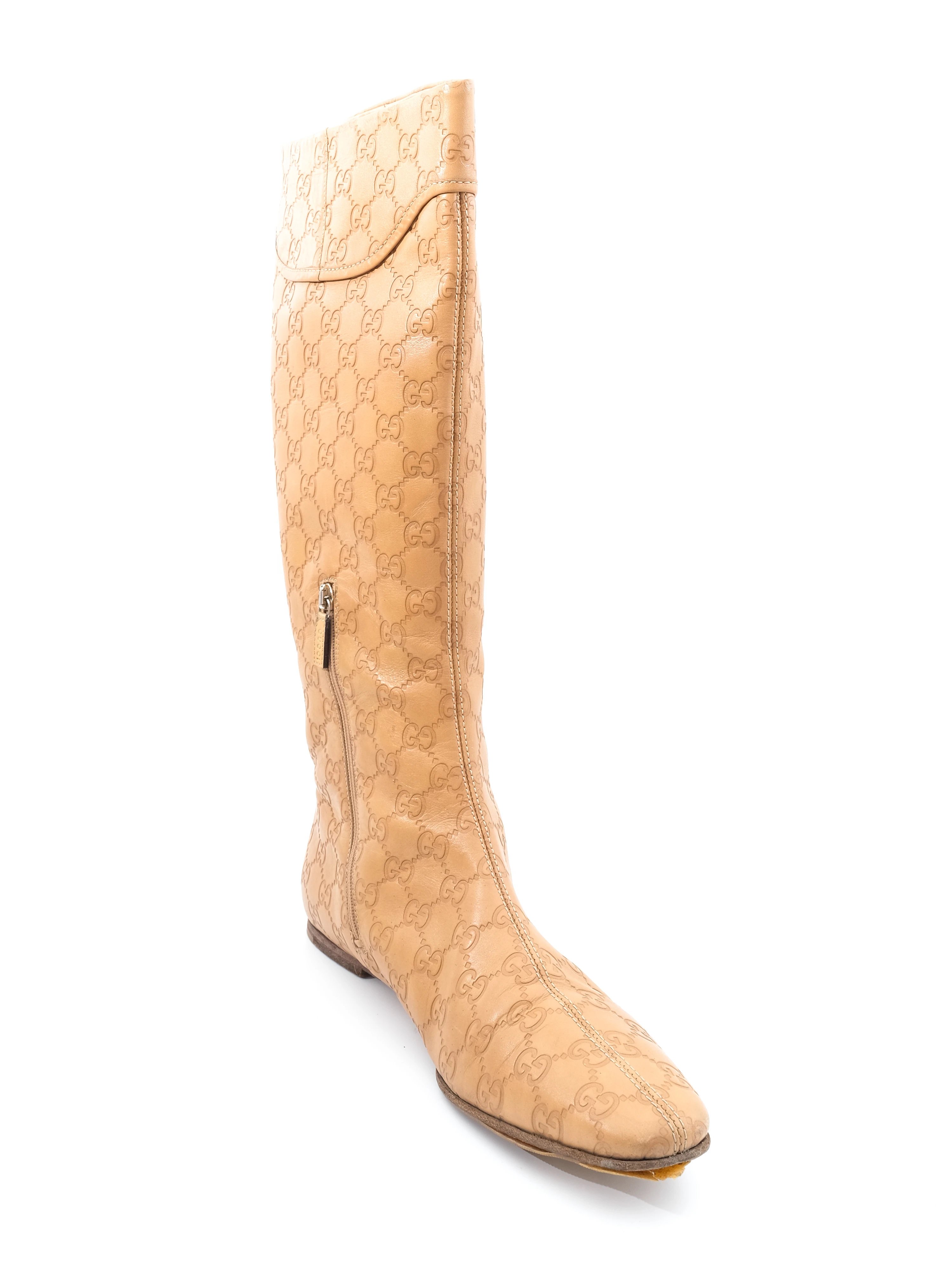 Gucci Orange Leather Boots — 2