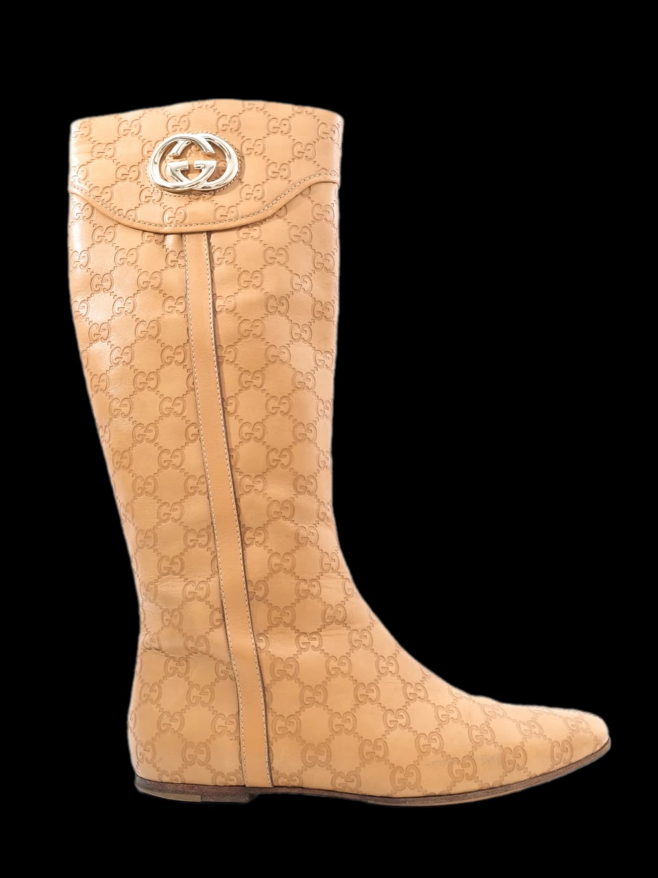 Gucci Orange Leather Boots — 1