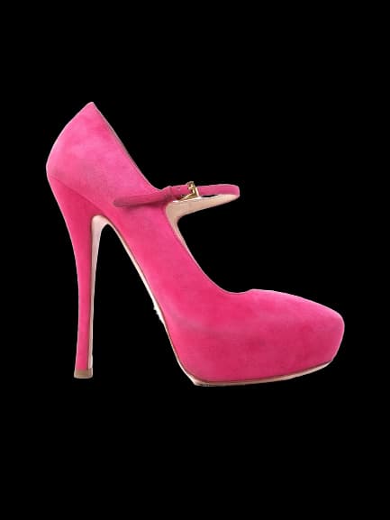 Prada Pink Leather High Heel Pumps