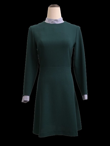 Sandro Green Cotton Mini Dress — 1