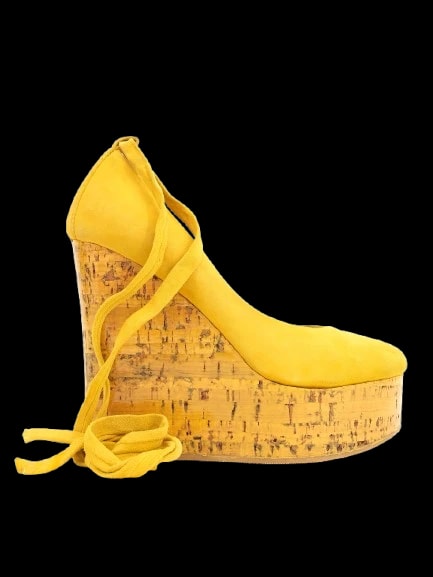 Vicini Yellow Leather Pumps — 1