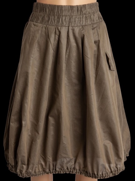 MaxCo Green Cotton A-Line Skirt — 1