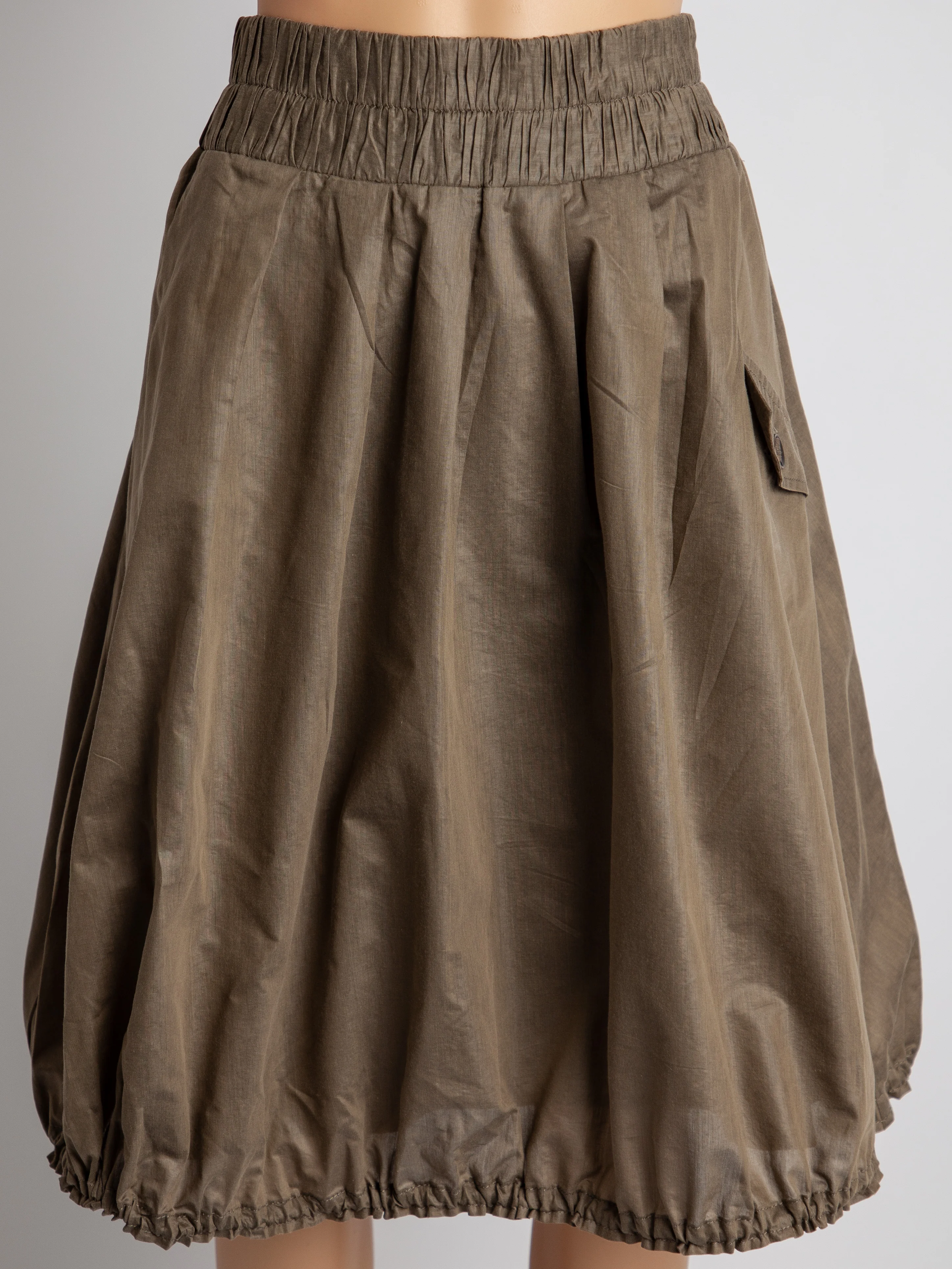 MaxCo Green Cotton A-Line Skirt — 3
