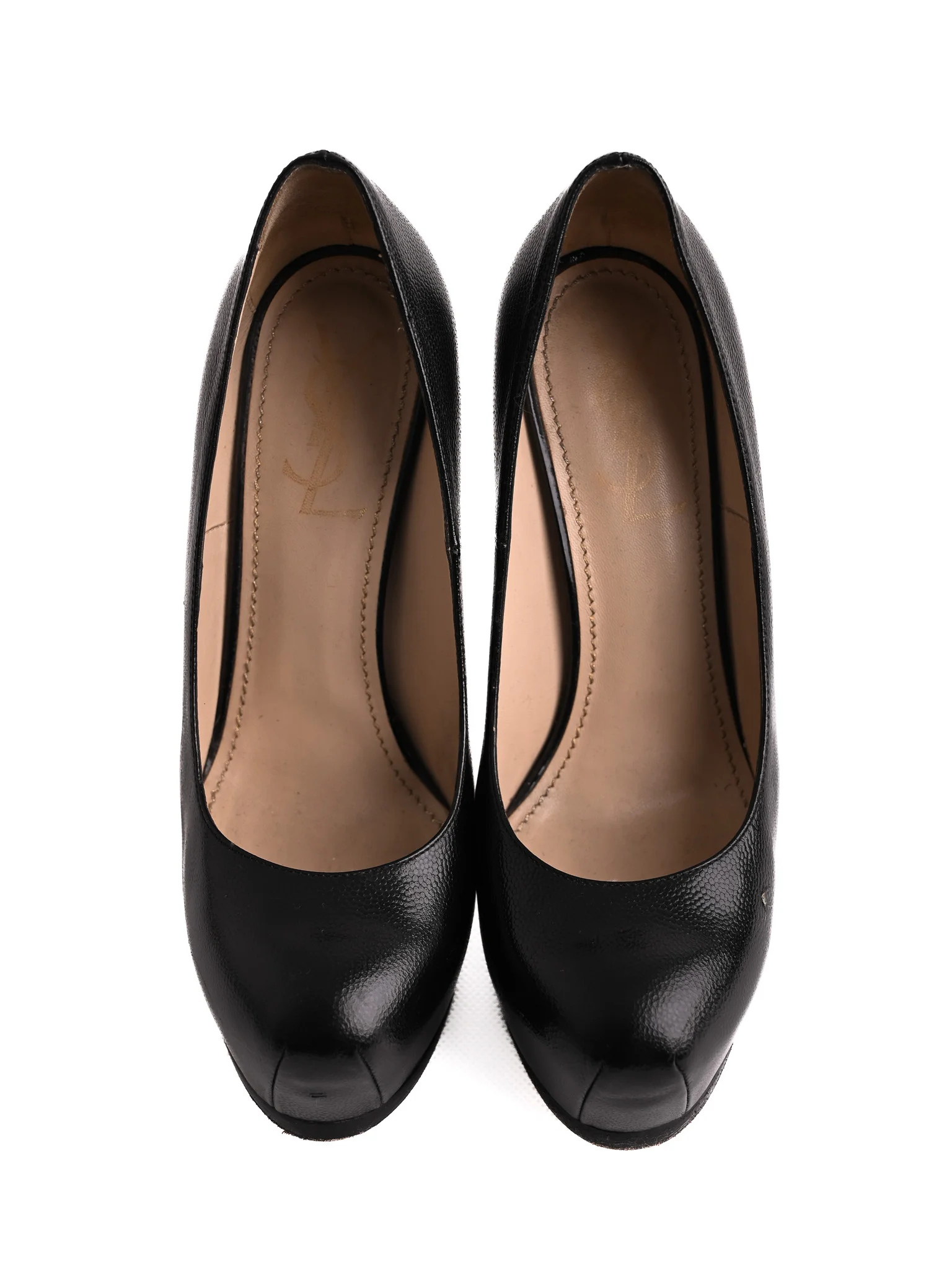 YSL Black Leather High Heel Pumps — 2