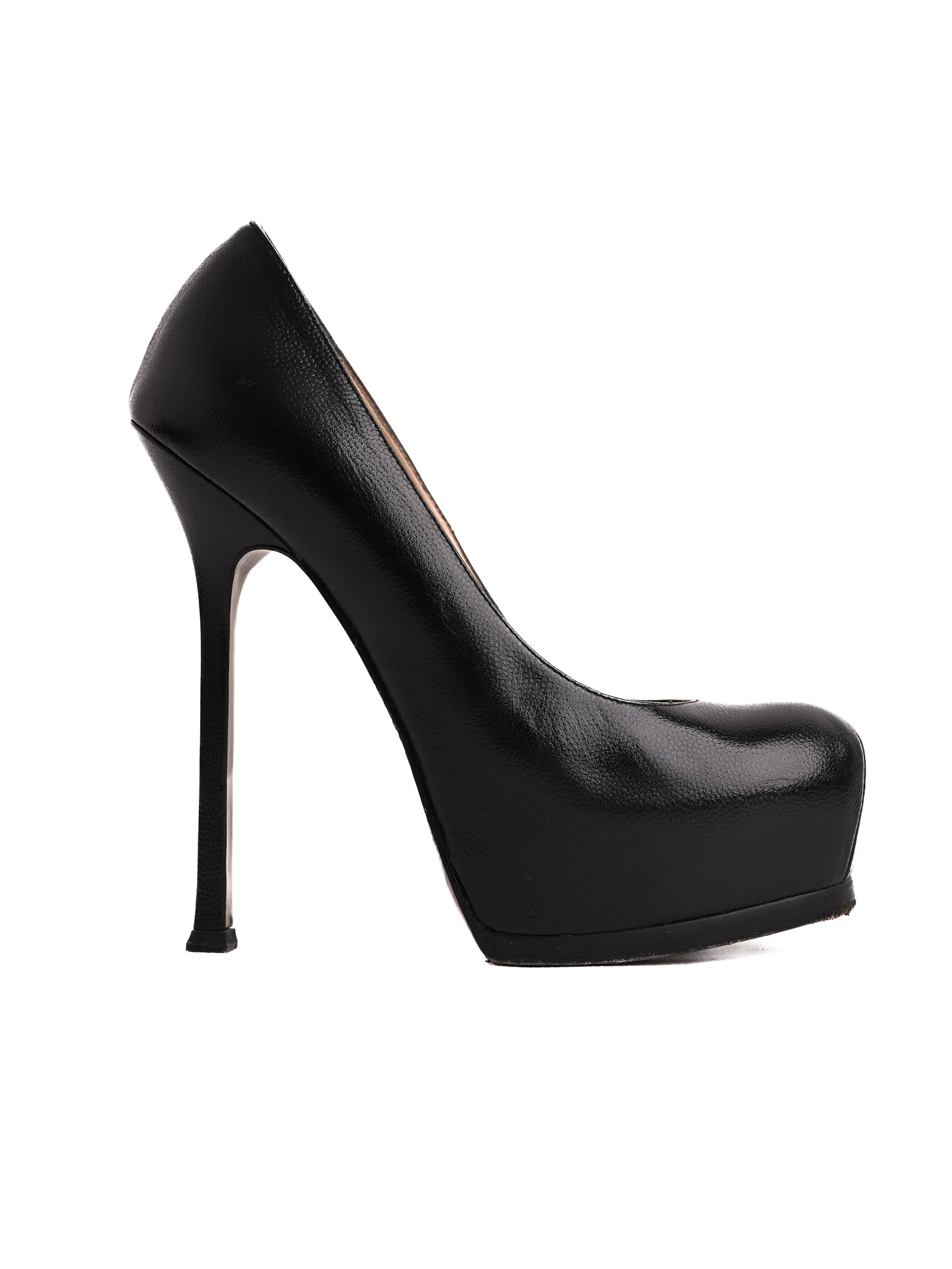 YSL Black Leather High Heel Pumps — 3
