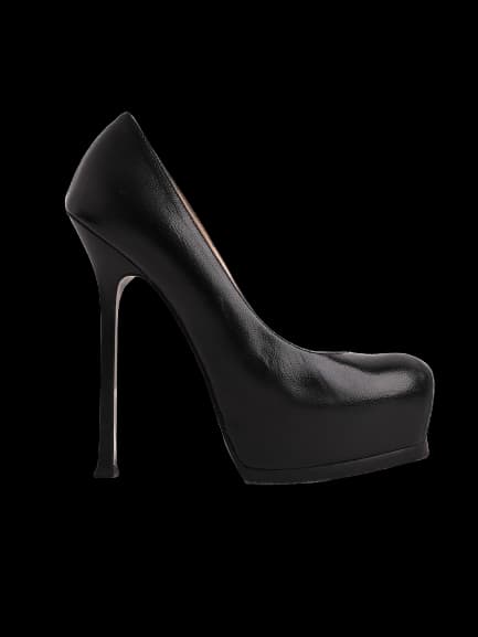 YSL Black Leather High Heel Pumps — photo 1