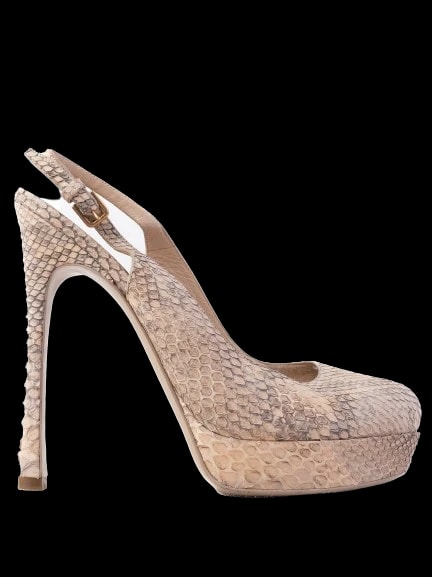 YSL Gray Leather Pumps — 1