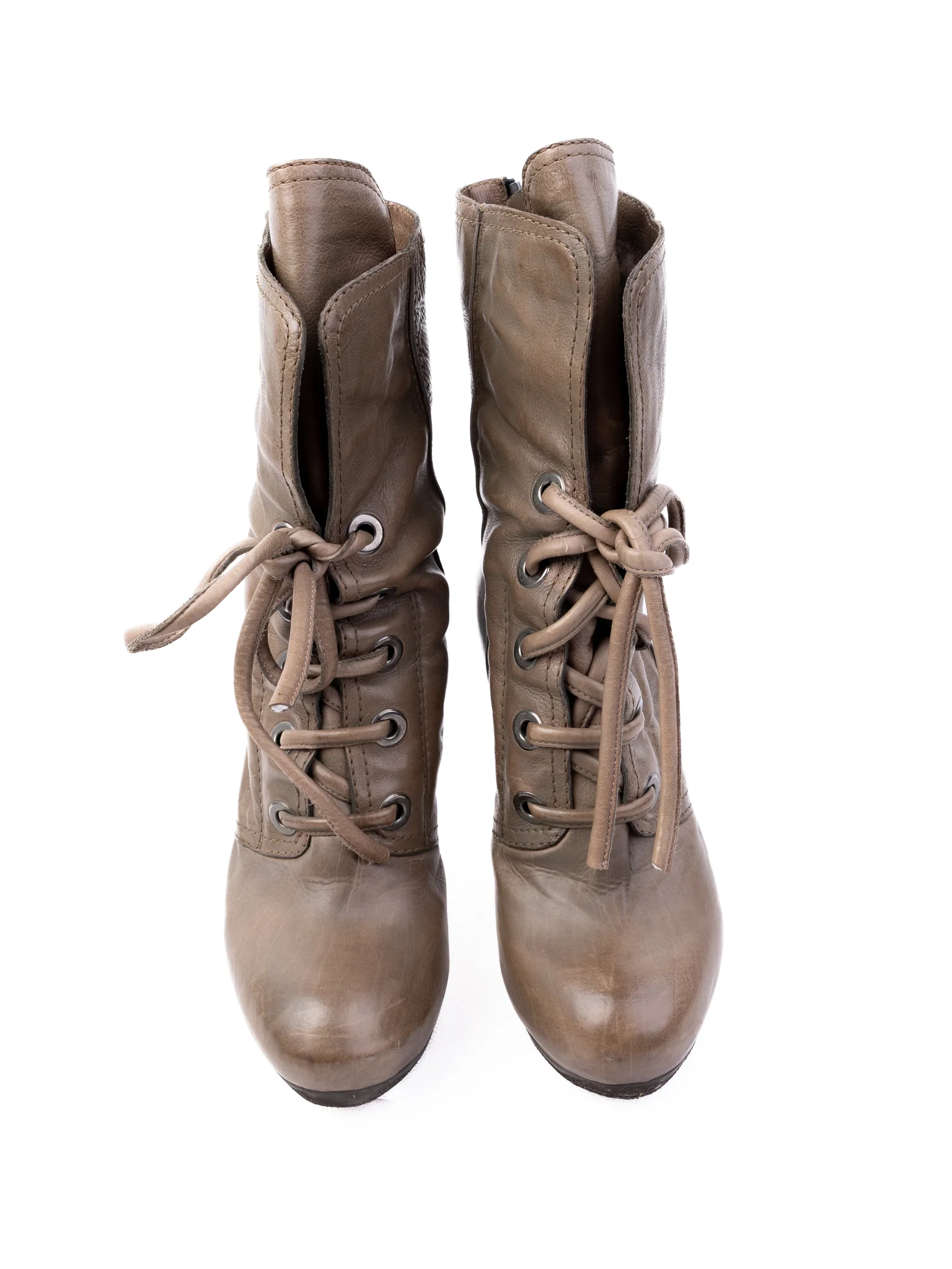 Baldan Green Leather Ankle Boots — 3
