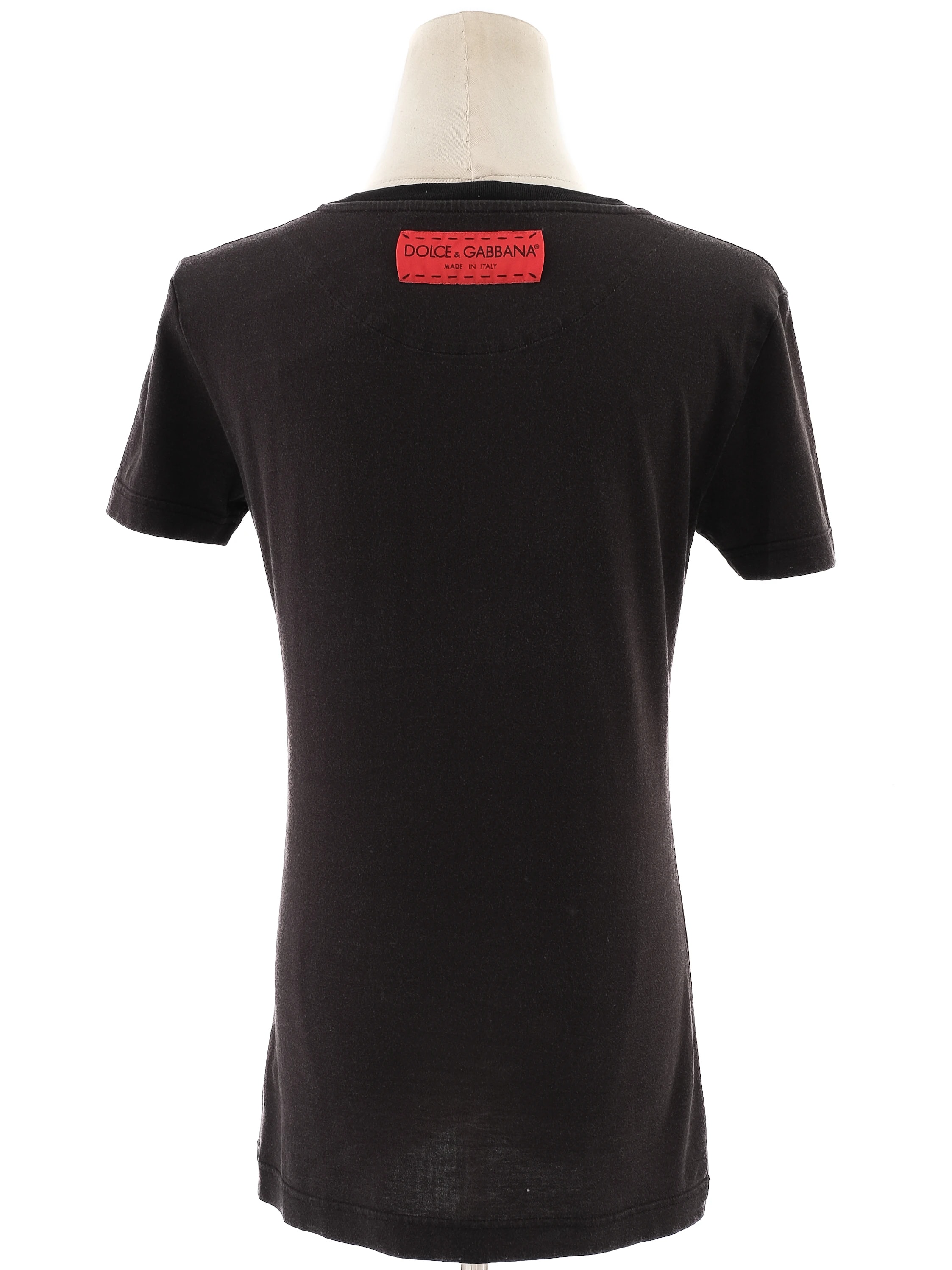 Dolce Gabbana Black Cotton T-Shirt — 3