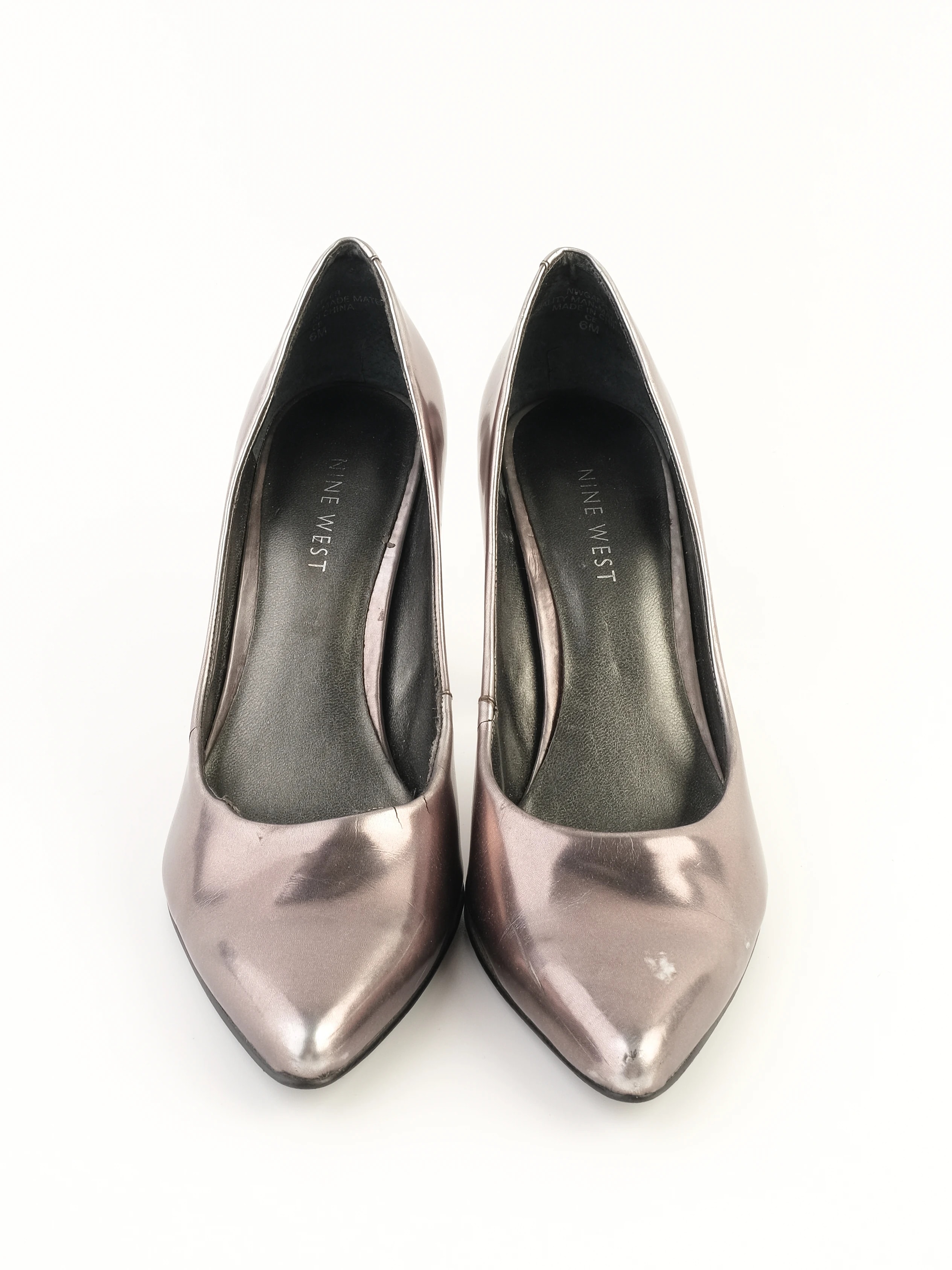 Nine West Gray Leather Pumps — 2