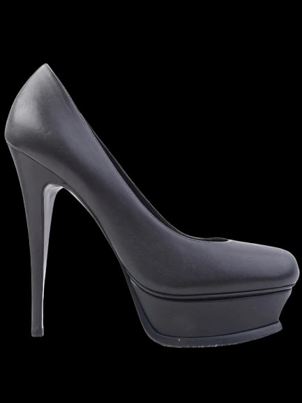 YSL Gray Leather Pumps — 1