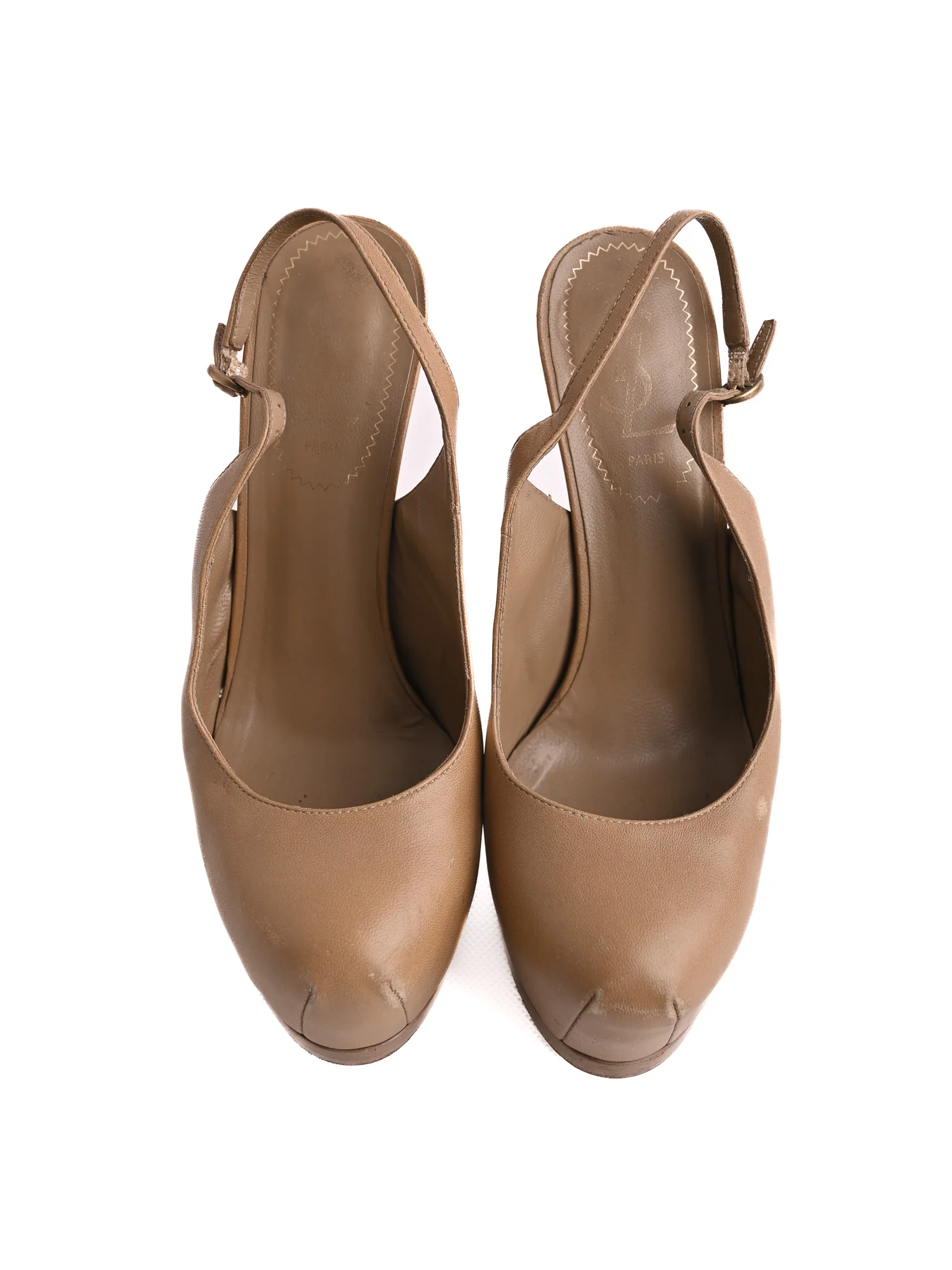 YSL Orange Leather High Heel Sandals — 2