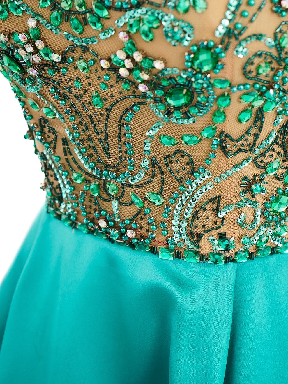 Sherri Hill Blue Polyester Evening Gown — 3