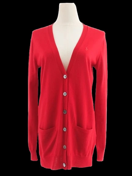 Ralph Lauren Red Wool Cardigan — 1
