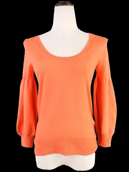 DKNY Orange Wool Cardigan — 1