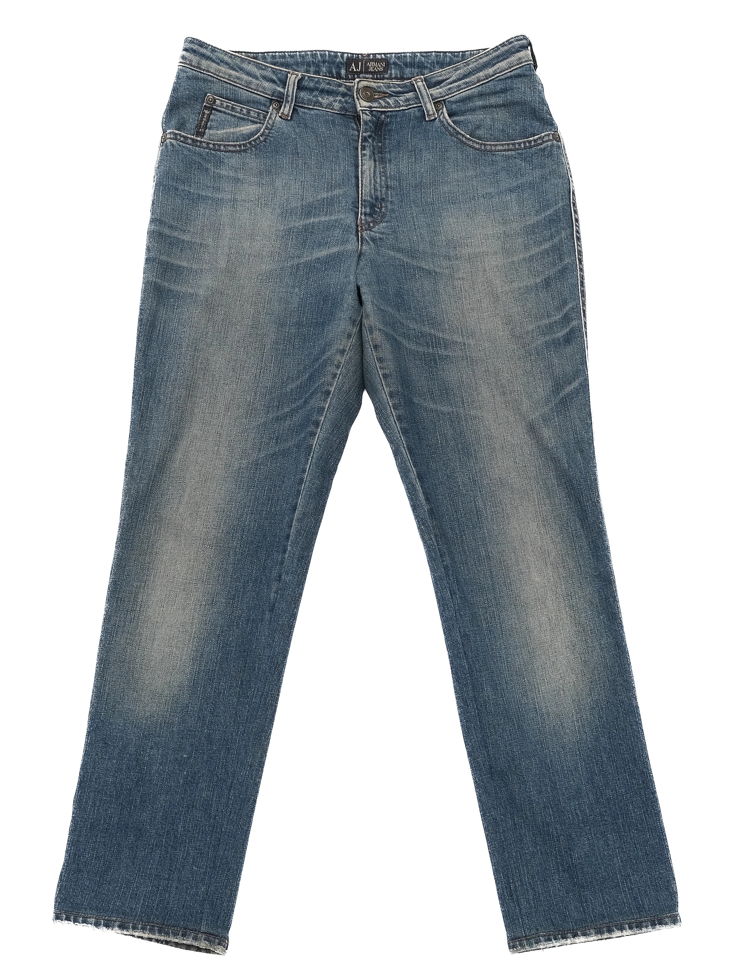 Armani Jeans Blue Cotton Tapered Jeans — 2