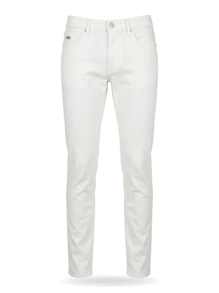 Emporio Armani White Cotton Tapered Jeans — 1