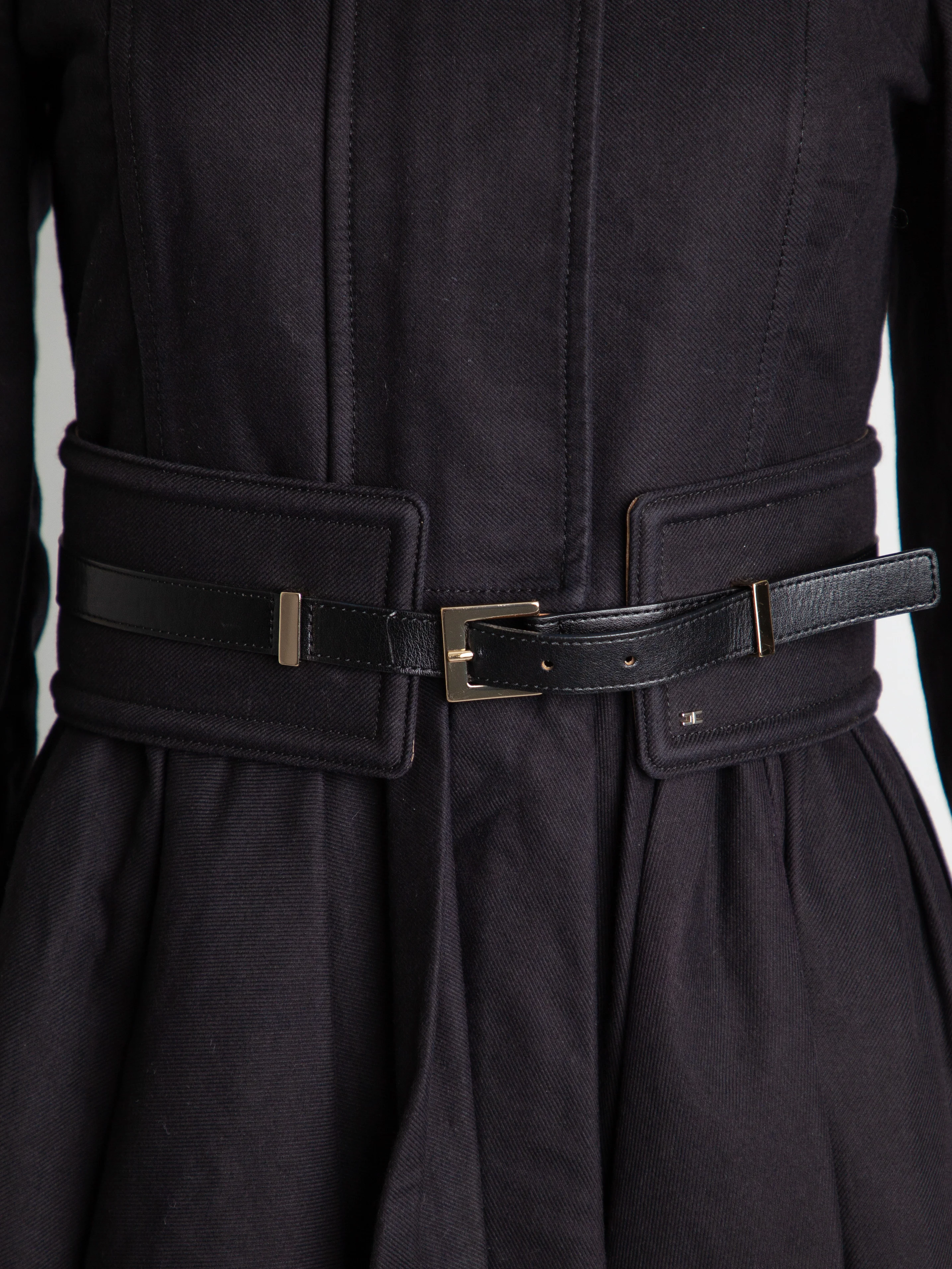 Elisabetta Franchi Black Polyester Trench Coat — 3