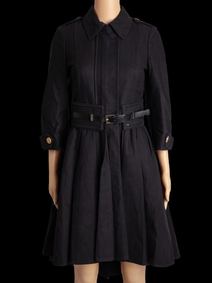 Elisabetta Franchi Black Polyester Trench Coat — 1