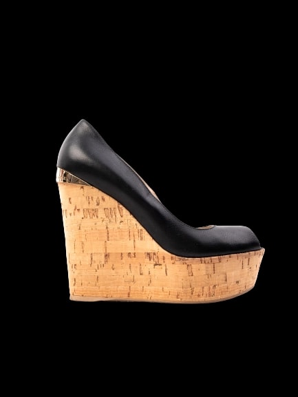 R&Renzi Black Leather Platform Sandals — 1