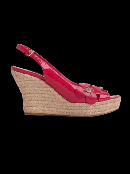 Louis Vuitton Pink Lacquer Platform Sandals — 1