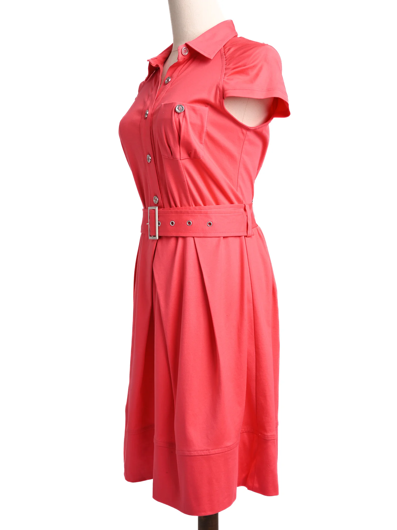 Pinko Red Cotton Casual Dress — 2