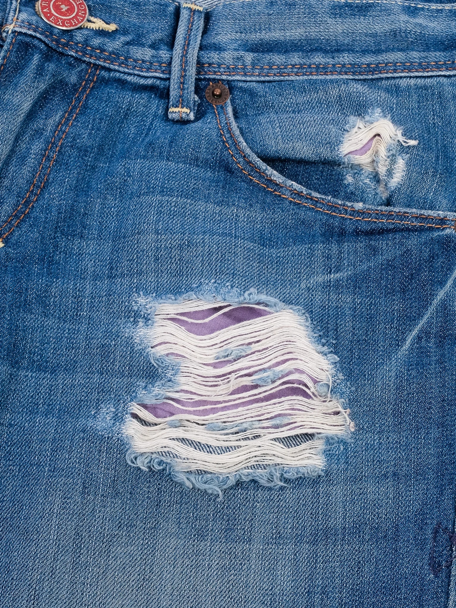 Armani Exchange Blue Cotton Straight Jeans — 2