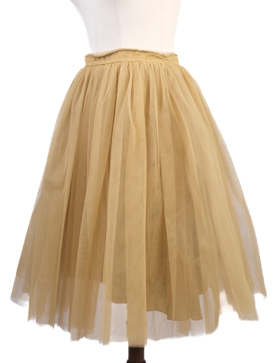 Au Jour Le Jour Yellow Nylon Full Skirt — 2