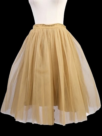 Au Jour Le Jour Yellow Nylon Full Skirt — 1