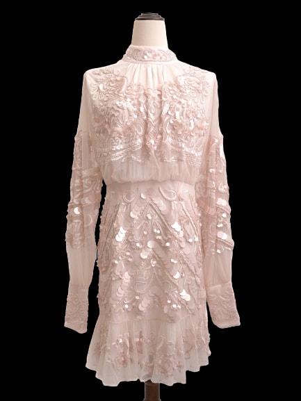 Karen Millen Pink Nylon Long Sleeve Dress — 1