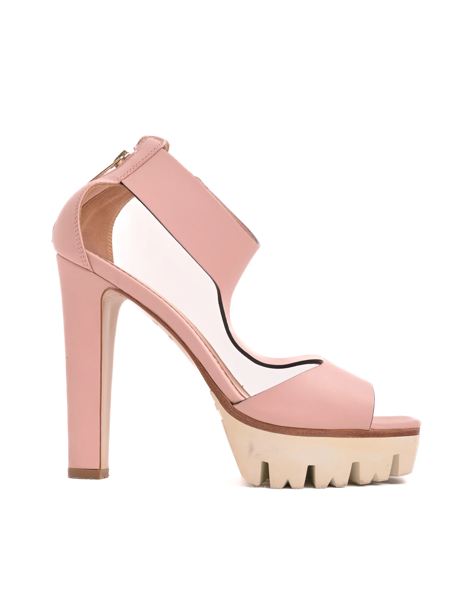 Lesilla Pink Leather High Heel Sandals — 3