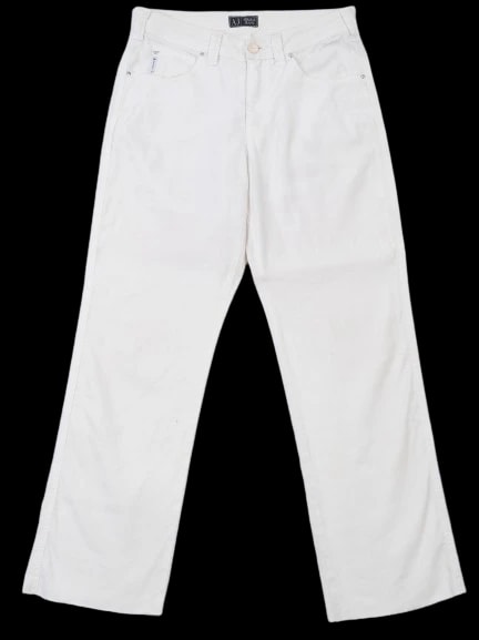 Armani Jeans White Cotton Trousers — 1