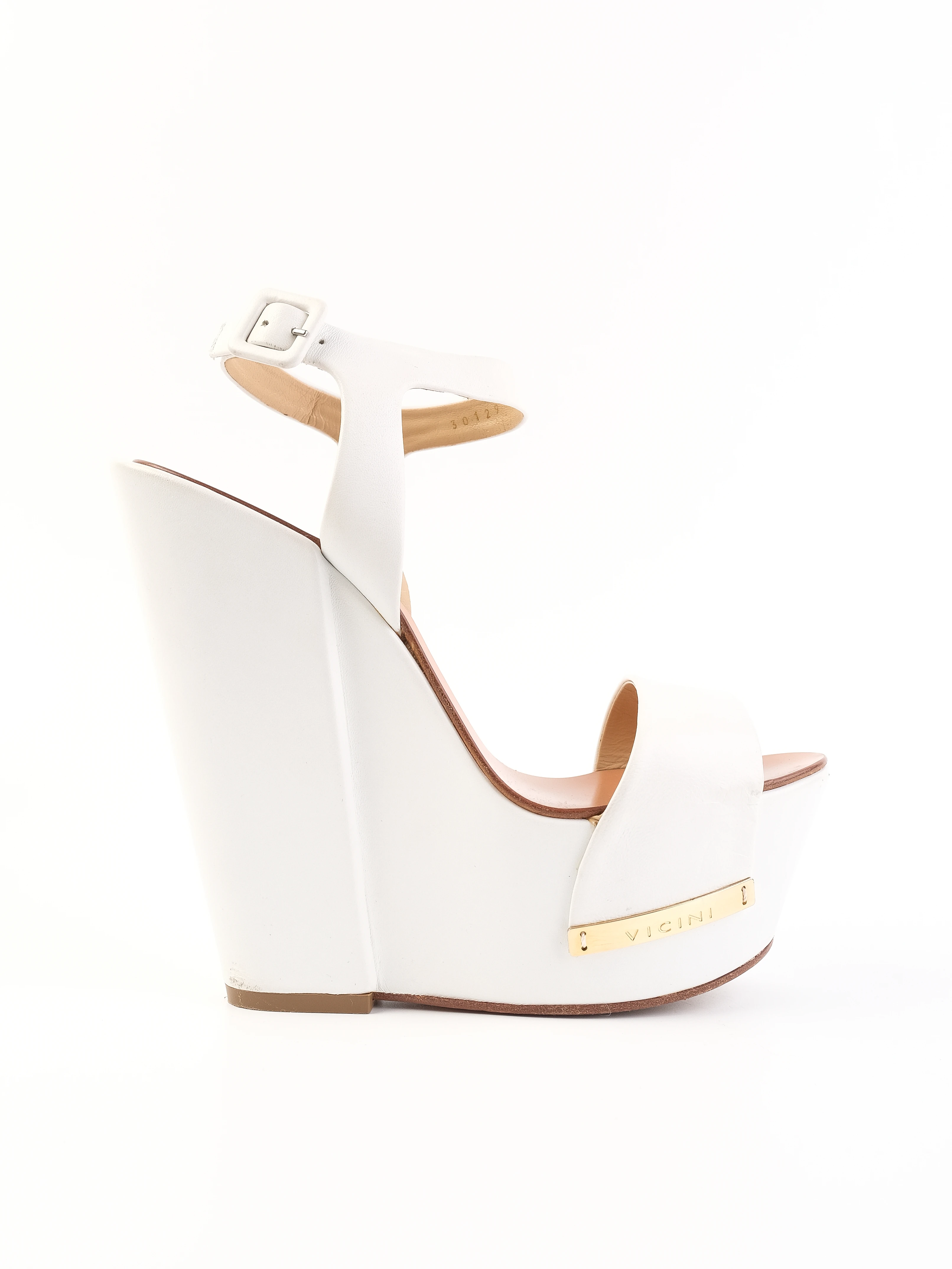 Vicini White Leather Sandals — 2