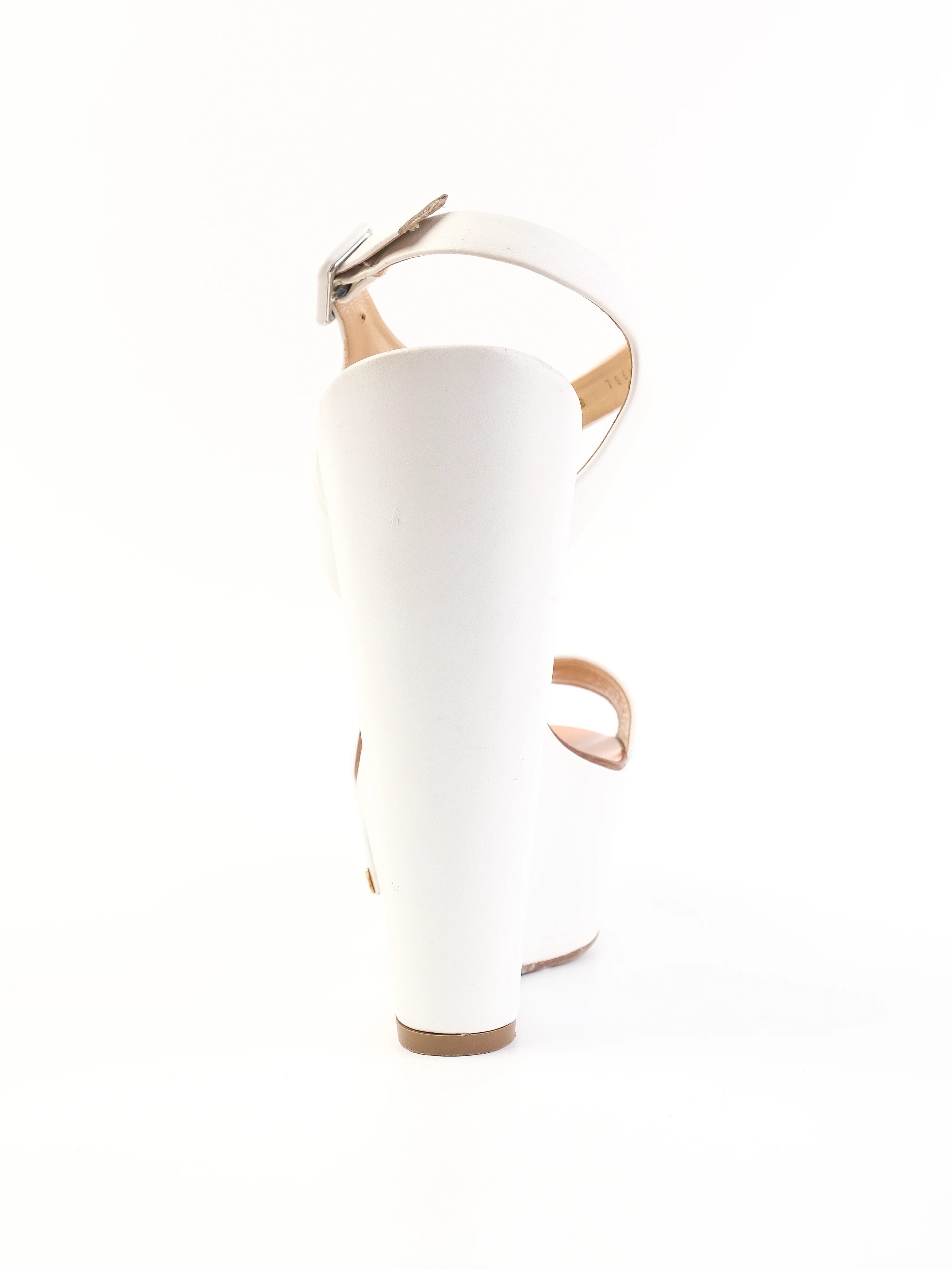 Vicini White Leather Sandals — 3