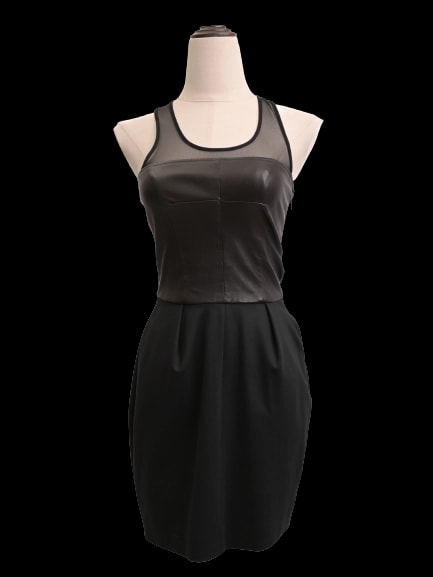 Elizabeth and James Black Nylon Mini Dress — 1