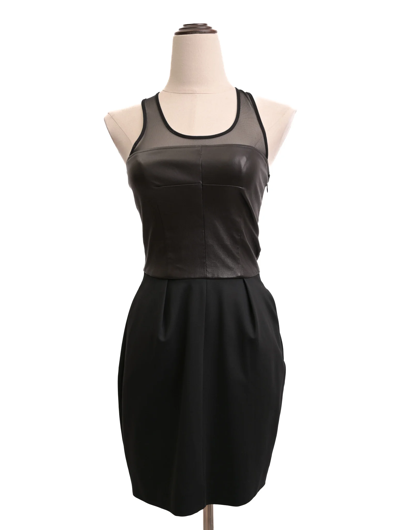 Elizabeth and James Black Nylon Mini Dress — 3