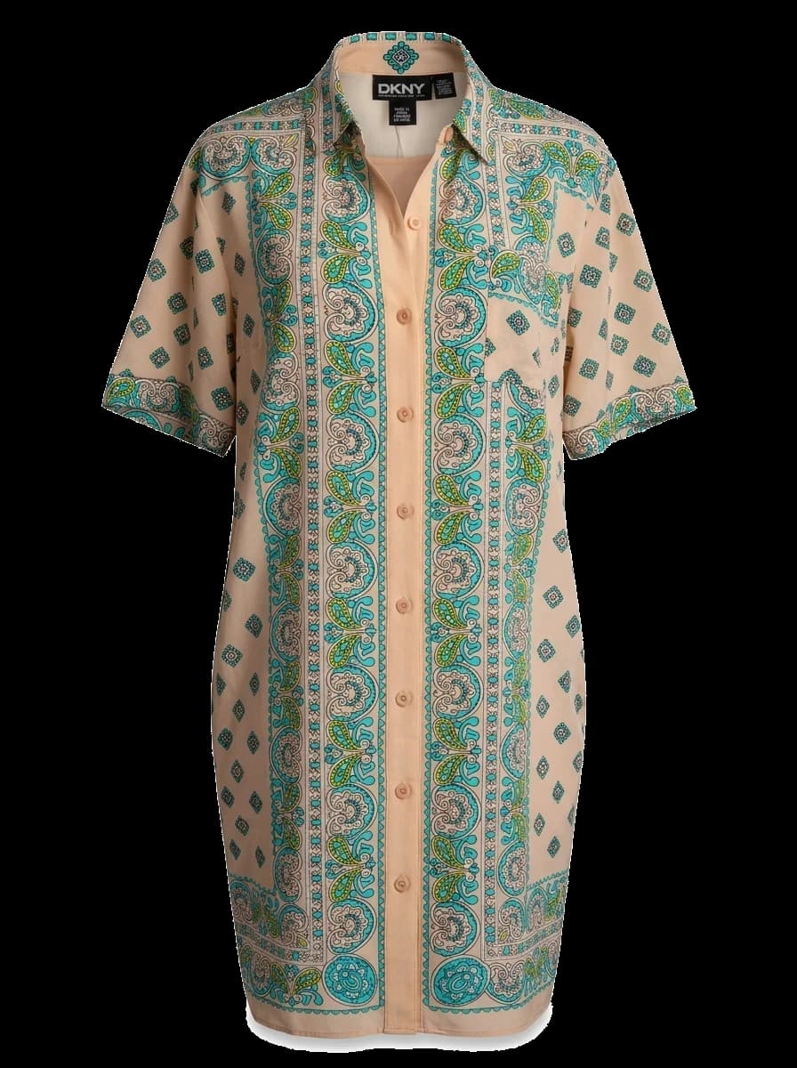 DKNY White Silk Casual Dress — photo 1